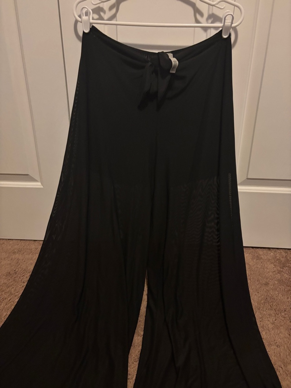 Victoria's Secret Black Wide-Leg Palazzo Pants with Tie Waist